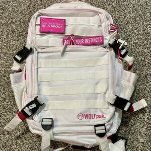 Wolfpak 35L Backpack Special Edition White Pink Stitch w/Cup Holders